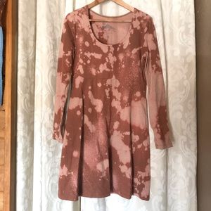 Sahalie bleach dyed long sleeve dress M